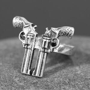 COPY - Metal Punk Silver Pistol Shape Men's Ring Retro Fashion Trend Sizes Avai…